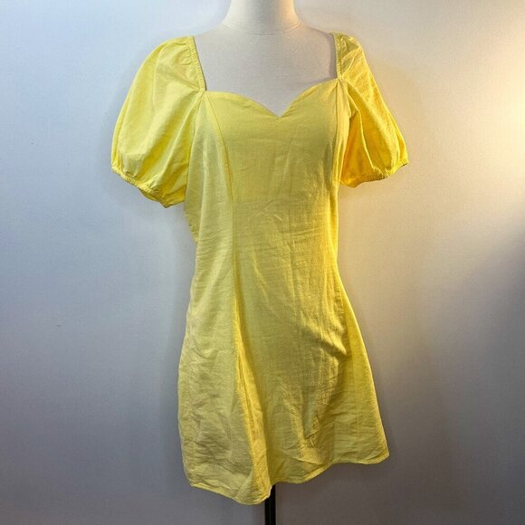 Vera Moda Women's Mellow Yellow Hart SS Mini Dress - NWT $65 - Picture 1 of 6